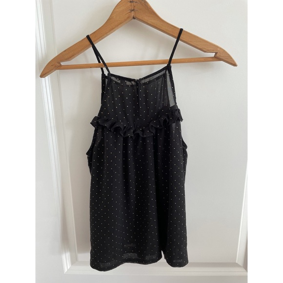 Black and Gold Polka Dot Guess Tank Top - Picture 1 of 4